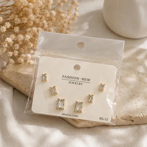 Golden_Crystal_Alloy_Anti-Tarnish_Rectangle_Ear_Studs_Set_Of_3