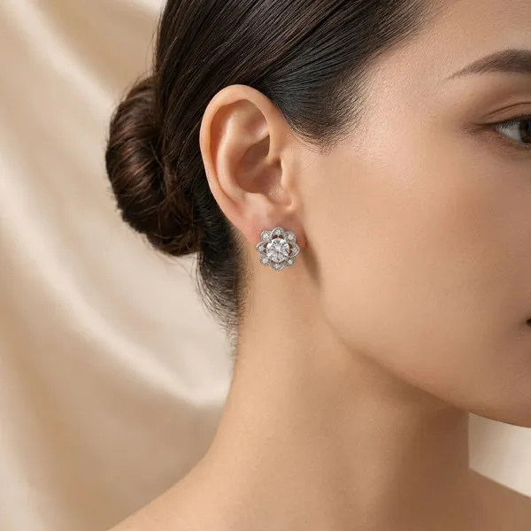 Silver_Flower_Stud_Earrings_For_Women