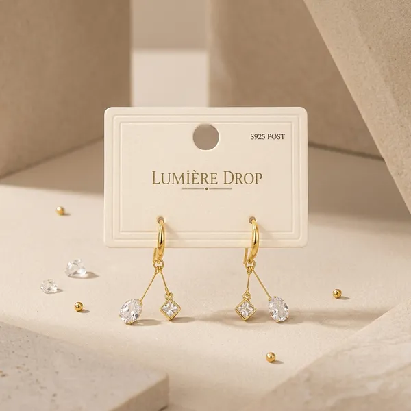 Golden_Silver_Square_Drop_Earrings_For_Women