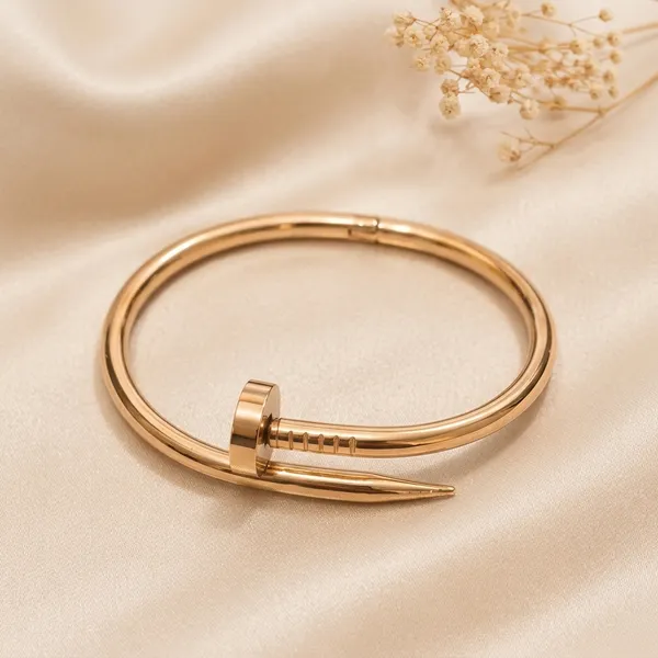 Golden_Steel_Nail_Bracelet_For_Women