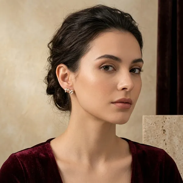 Golden_Steel_Anti-Tarnish_W-Shape_Diamond_Earrings_For_Women