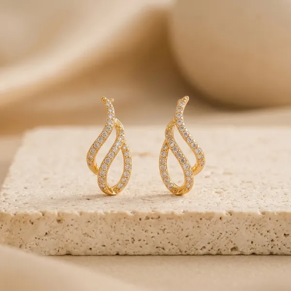 Golden_Steel_Anti-Tarnish_Triple_Round_Stud_Earrings_For_Women