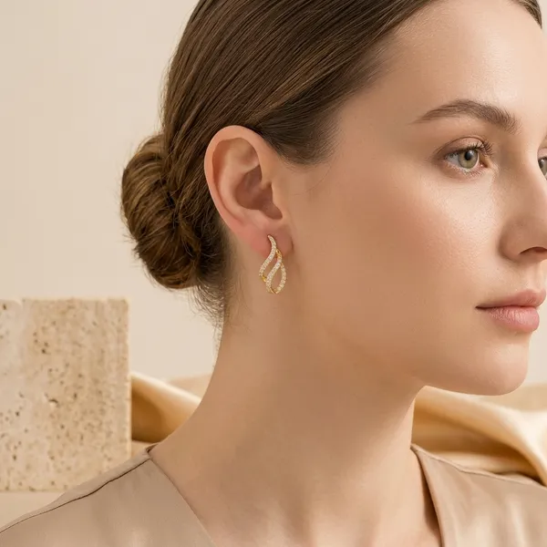 Golden_Steel_Anti-Tarnish_Triple_Round_Stud_Earrings_For_Women