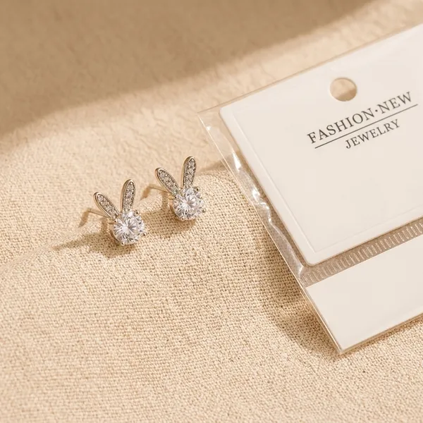 Golden_Silver_Rabbit_Stud_Earrings_For_Women