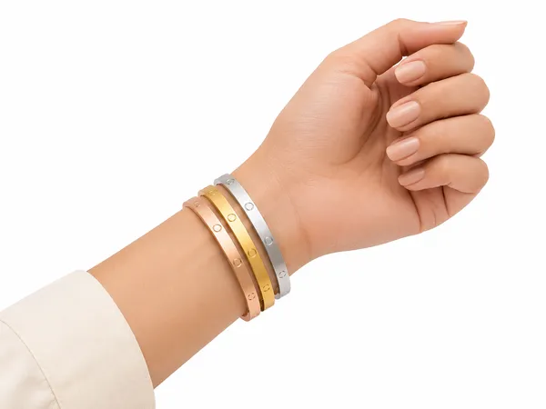 Silver_Golden_Rose_Gold_Steel_Tri_Tone_Bracelet_For_Unisex