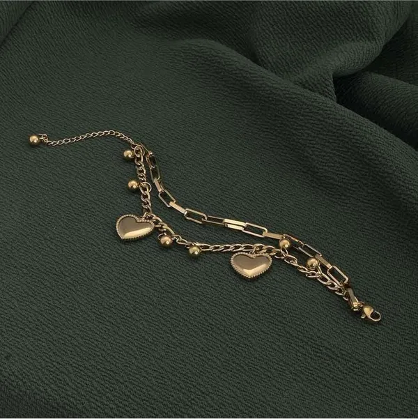 Oanvi_Eternal_Heart_Duo_Bracelet_for_Women_|_Premium_Stainless_Steel_|_18K_PVD_Gold_Plated_|_Waterproof_|_Anti_Tarnish_|_Adjustable_Double_Layer_Bracelet