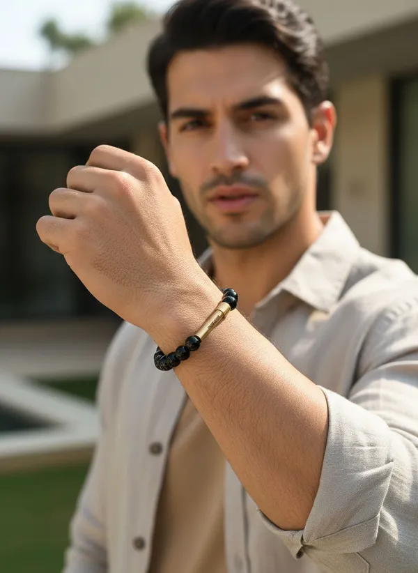 Black_Obsidian_Crystal_Bracelet_With_Manifestation_Lock