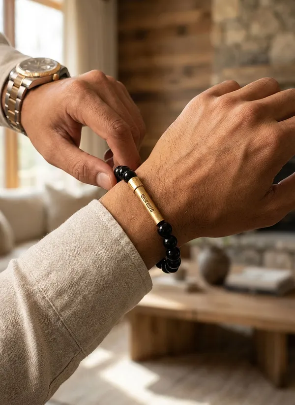 Black_Tourmaline_Protection_Crystal_Bracelet_With_Manifestation_Lock