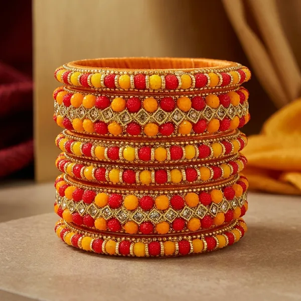 Red_And_Orange_Glass_Bangles_Set_For_Women