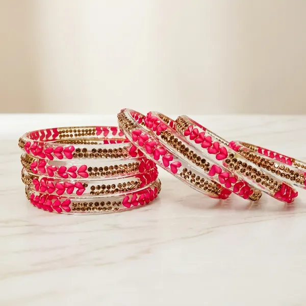 Pink_And_Gold_Glass_Bangles_Set_For_Women