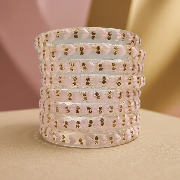 Peach_Glass_Bangles_Set_For_Women