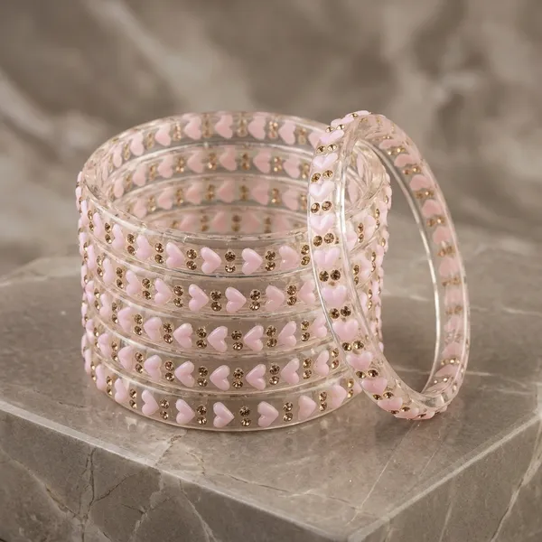 Peach_Glass_Bangles_Set_For_Women