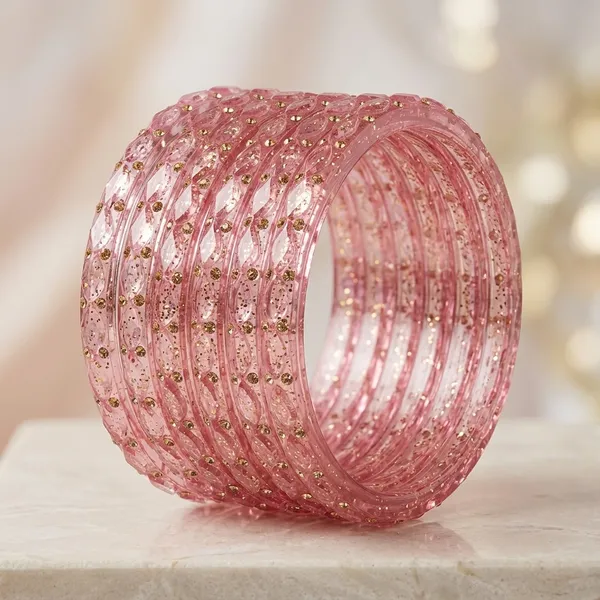 Peach_Glass_Bangles_Set_For_Women