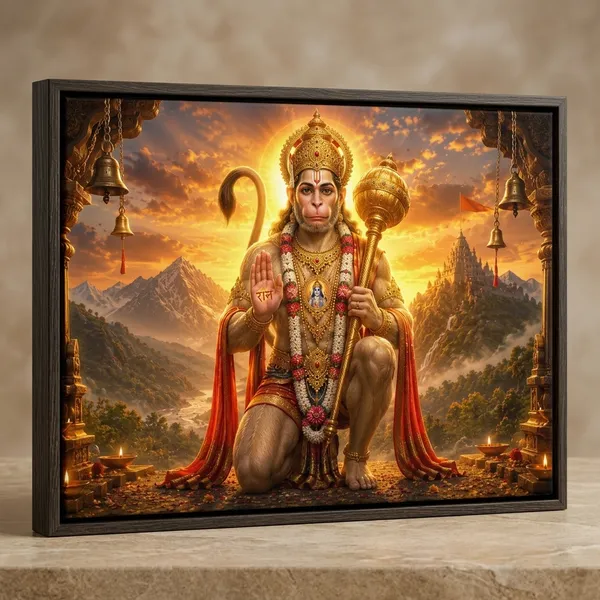 Hanuman_Ji_Strength_And_Devotion_Framed_Canvas_Wall_Art_|_Premium_Hd_Print