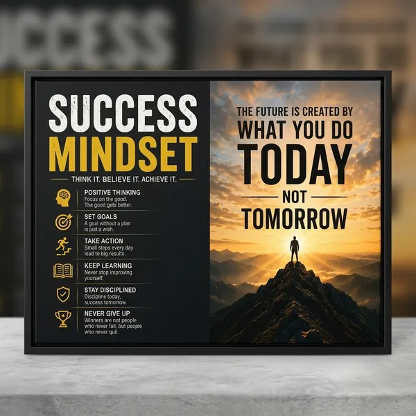 Success_Mindset_Inspirational_Decor_Framed_Canvas_Wall_Art_|_Premium_Hd_Print