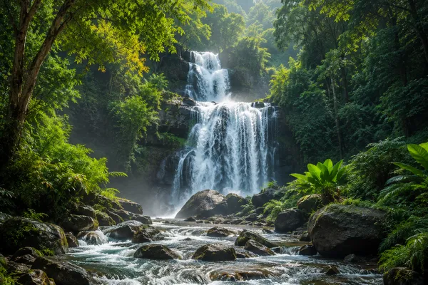 Forest_Waterfall_Scenic_Landscape_Framed_Canvas_Wall_Art_|_Premium_Hd_Print