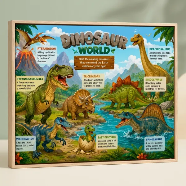 Dinosaur_World_Educational_Poster_Learning_Wall_Art_For_Kids