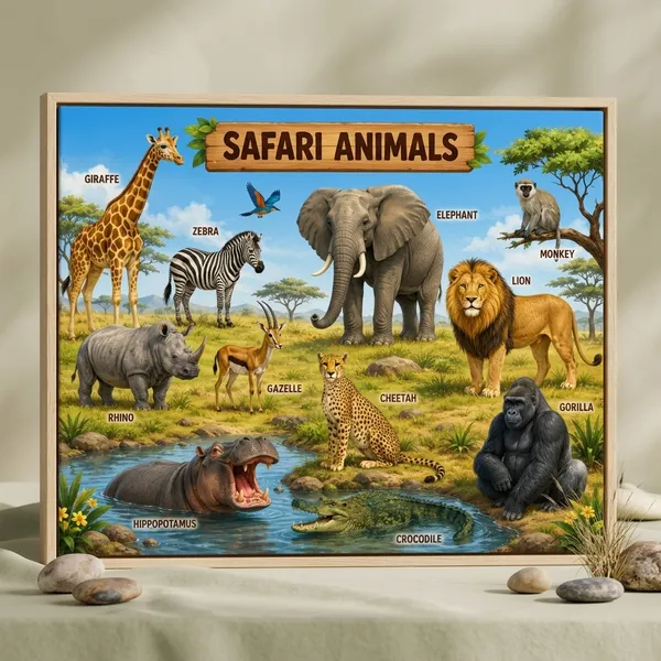 Safari_Animals_Learning_Poster_Educational_Wall_Art_For_Kids