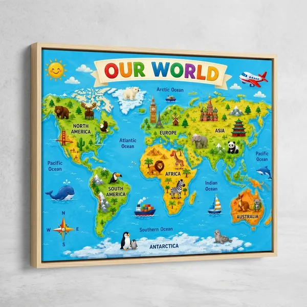 World_Map_Educational_Poster_Learning_Wall_Art_For_Kids