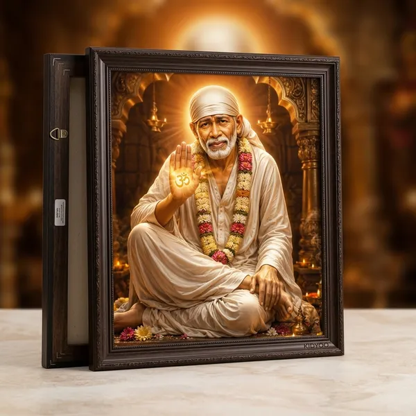 Sai_Baba_Divine_Blessings_Framed_Canvas_Wall_Art_|_Premium_Hd_Print