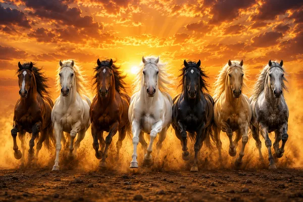 Seven_Running_Horses_Vastu_Art_|_A3_Size_HD_Printed_Sticker_Poster