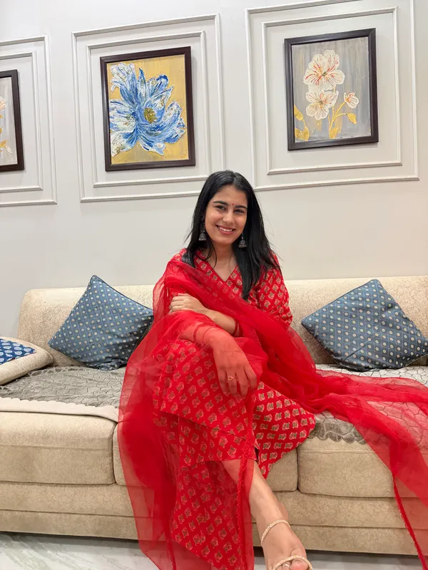 Red_cotton_suit_set_with_pure_organza_dupatta