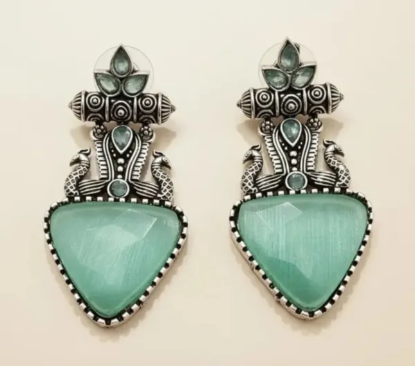 Silver_Turquoise_Tribal_Oxidized_Statement_Earrings_For_Women