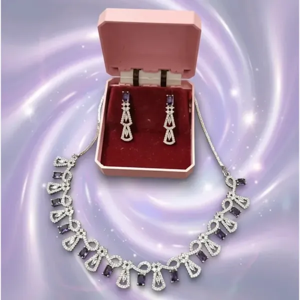 Silver_Blue_Rectangular_Stone_Crystal_Necklace_Set_For_Women