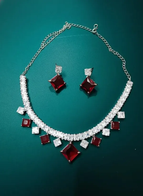 Silver_Red_Crystal_Statement_Necklace_Earring_Set_For_Women