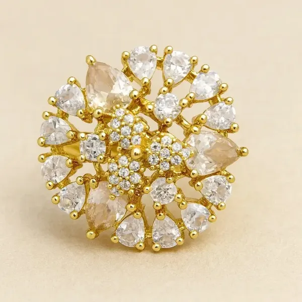 Gold_Plated_Crystal_Floral_Cluster_Cocktail_Ring_For_Women