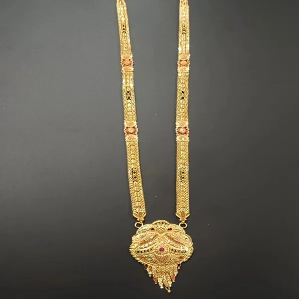 Gold_Plated_Long_Chain_Teardrop_Pendant_Necklace_For_Women