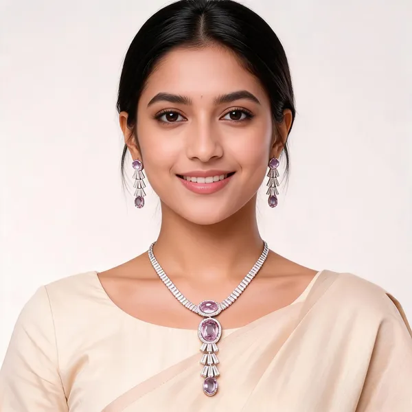 Silver_Purple_Stone_Crystal_Pendant_Necklace_Earring_Set_For_Women