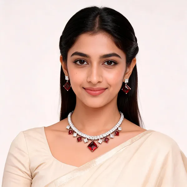 Silver_Red_Crystal_Statement_Necklace_Earring_Set_For_Women