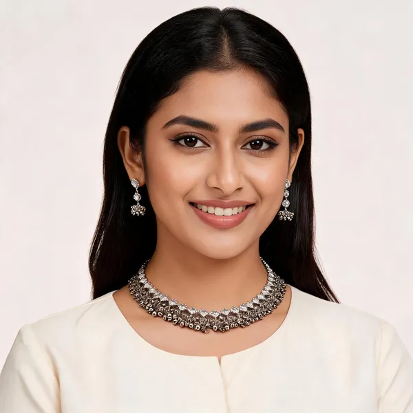 Silver_Oxidised_Floral_Ghungroo_Choker_Necklace_Set_For_Women