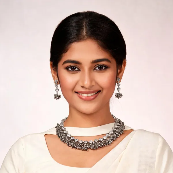 Silver_Oxidised_Floral_Ghungroo_Choker_Necklace_Set_For_Women