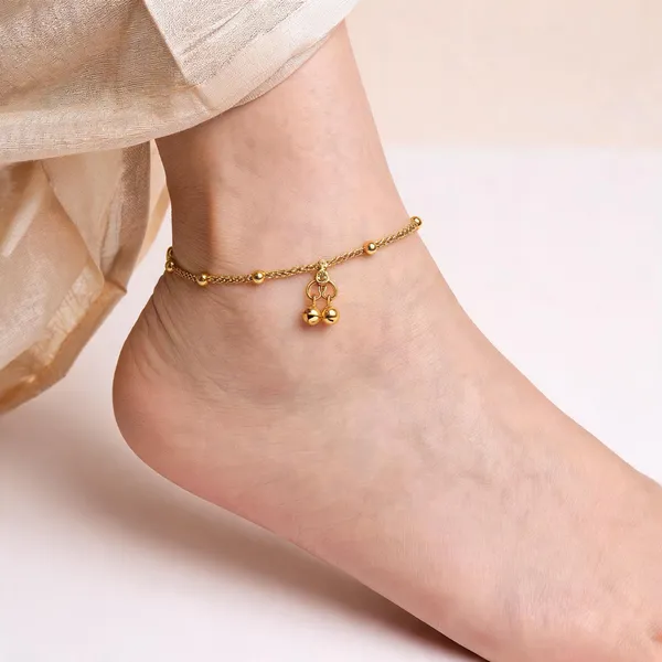 Gold_Beaded_Chain_Ghungroo_Charm_Anklet_For_Women