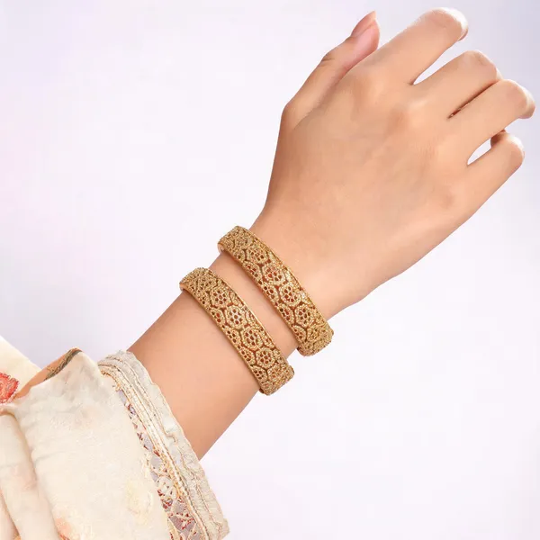 Gold_Brass_Filigree_Openwork_Floral_Bangles_For_Women