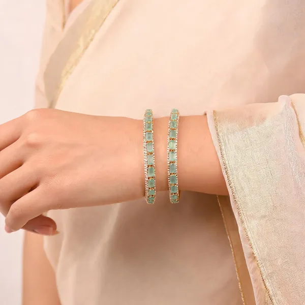 Green_Gold-Plated_Stone_Crystal_Bangles_For_Women