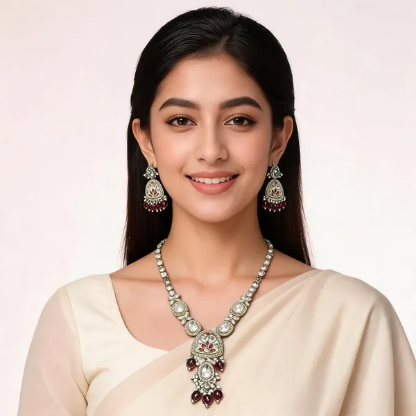 Gold_Victorian_Polki_Ruby_Necklace_Set_For_Women