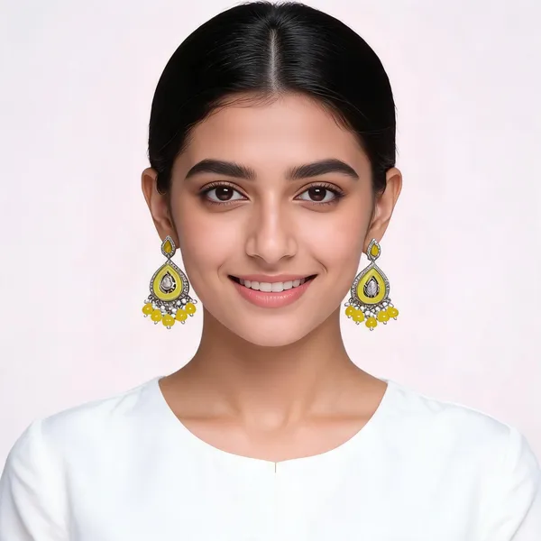Yellow_Meenakari_Teardrop_Dangler_Earrings_For_Women