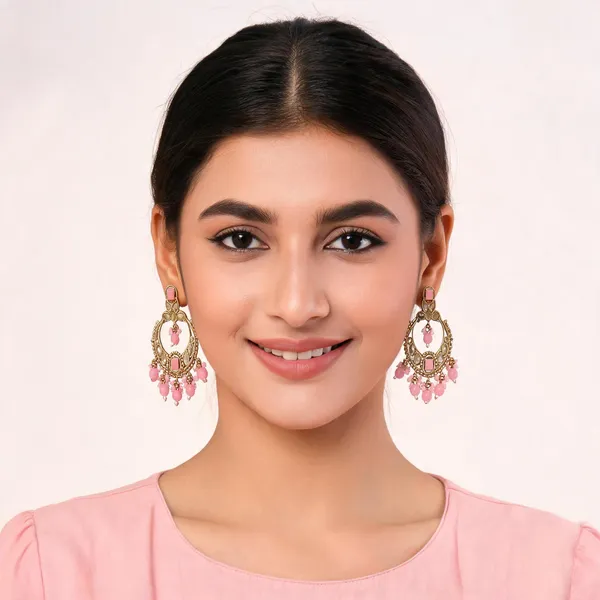 Pink_Antique_Gold_Beaded_Filigree_Chandbali_Earrings_For_Women