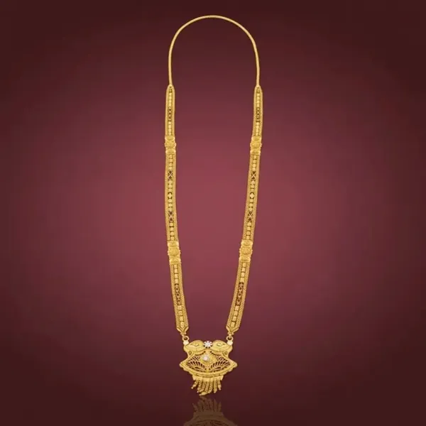 Gold_Plated_Temple_Design_Long_Chain_Necklace_For_Women