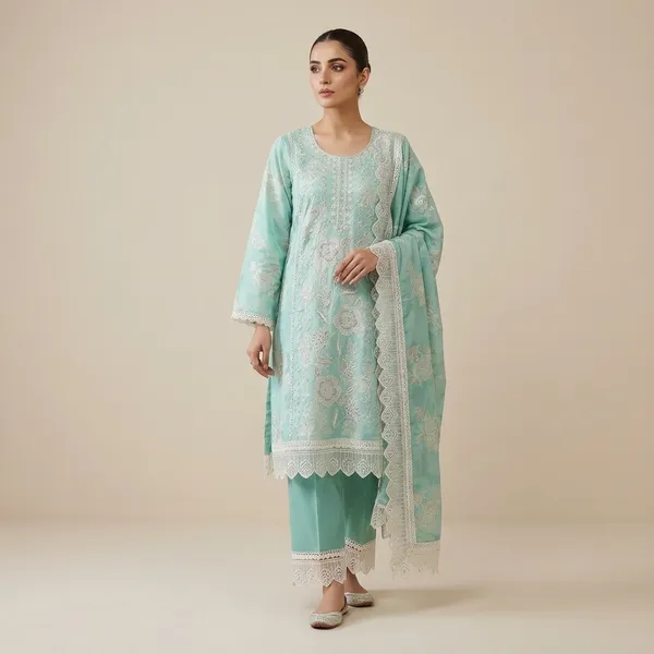 Green_Pure_Cotton_Unstitched_Suit_For_Women