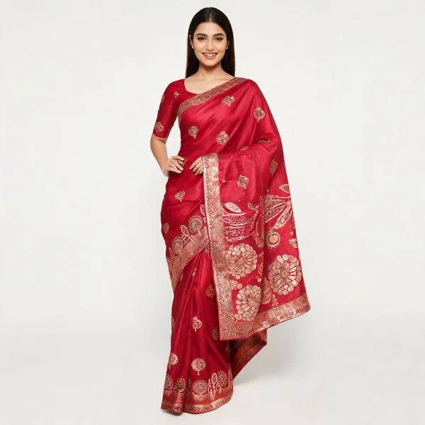 Rani_Pink_Satin_Silk_Saree_For_Women