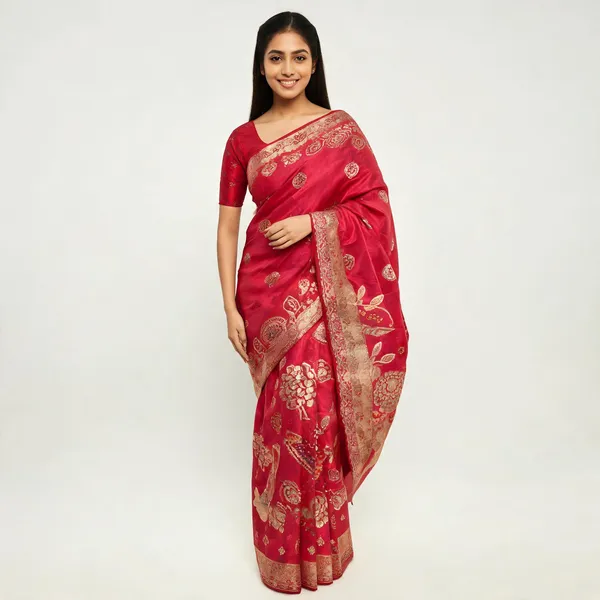 Rani_Pink_Satin_Silk_Saree_For_Women