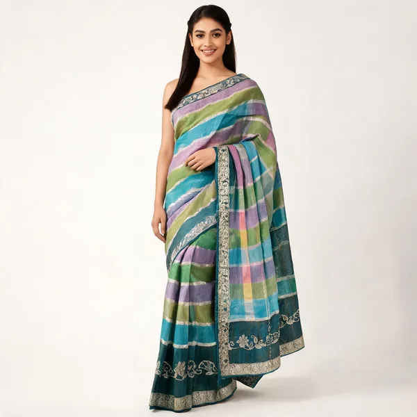 Multicolor_Satin_And_Silk_Saree_For_Women
