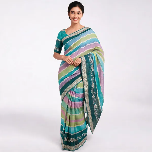 Multicolor_Satin_And_Silk_Saree_For_Women