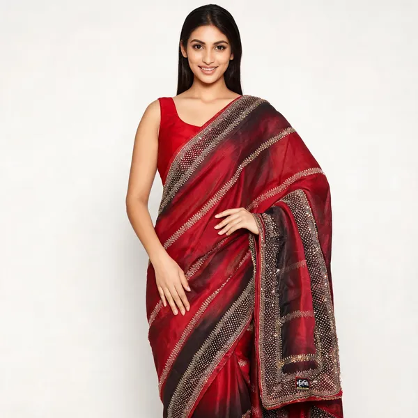 Red_And_Maroon_Frendy_Silk_Saree_For_Women