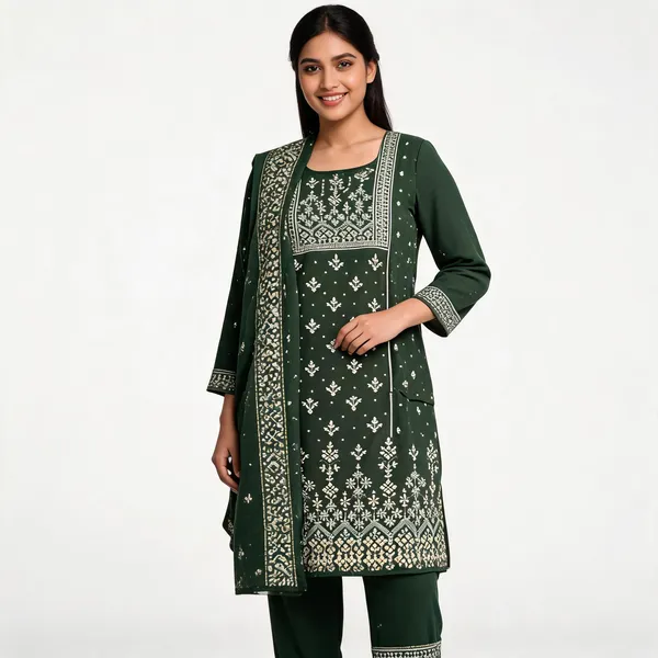 Olive_Green_Cotton_Fabric_Suit_For_Women