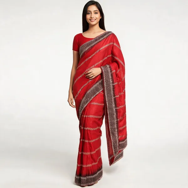 Red_Frendy_Silk_Saree_For_Women